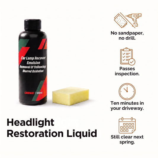 Headlight restoration liquid: no sandpaper, no drill, passes inspection, ten minutes in your driveway
