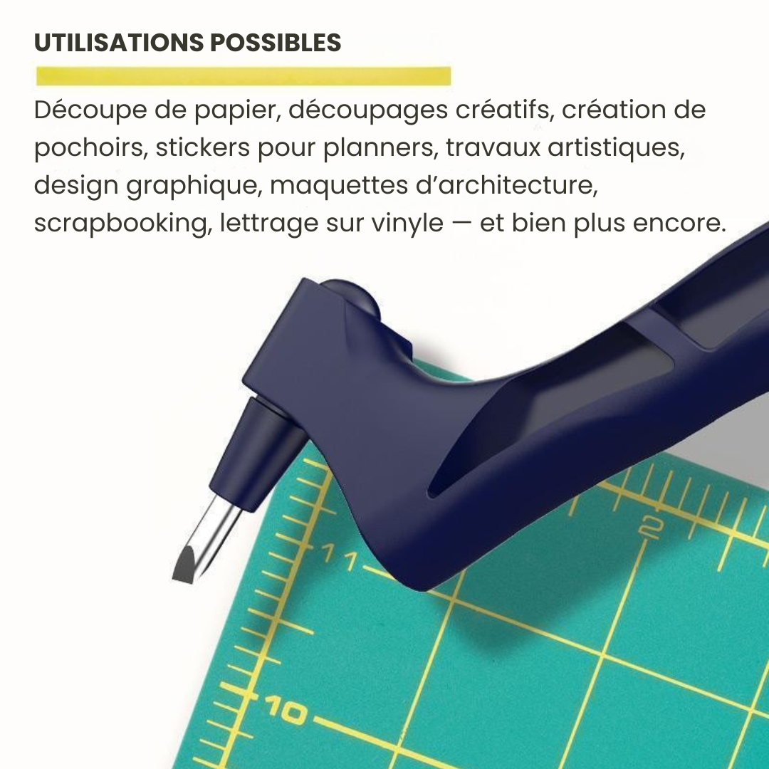 Cortador Rotatorio 360 para Manualidades | Corta formas limpias sin luchar con la cuchilla – funciona en papel, vinilo, plástico ligero y cartulina delgada