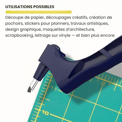 Cortador Rotatorio 360 para Manualidades | Corta formas limpias sin luchar con la cuchilla – funciona en papel, vinilo, plástico ligero y cartulina delgada