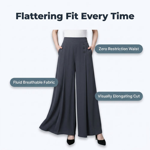 Elegant Wide Leg Pants | Feel polished the second you get dressed – flexible fit from XS to 3XL
