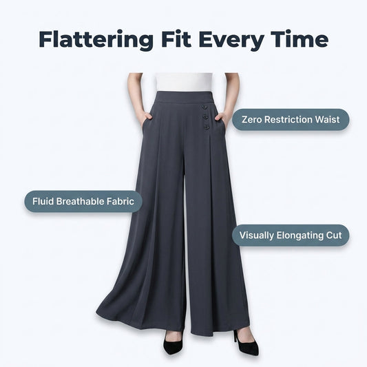 Pantalones Elegantes de Pierna Ancha | Siéntete impecable en cuanto te vistas – ajuste flexible de XS a 3XL