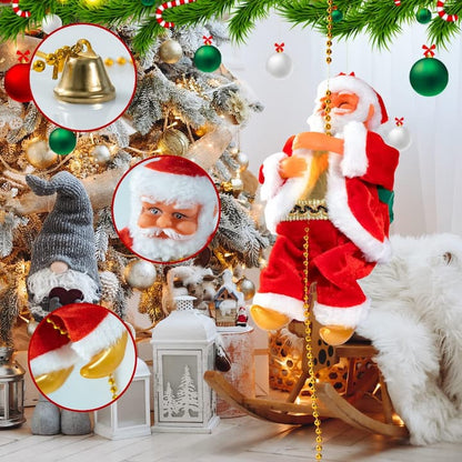 Decoración de Santa Escalador | Da vida a la magia navideña – canta y sube solo