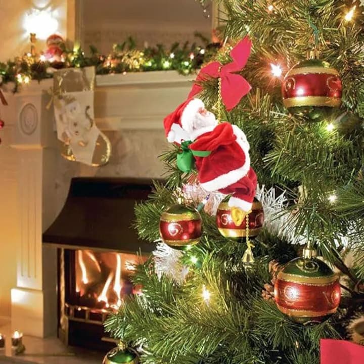 Decoración de Santa Escalador | Da vida a la magia navideña – canta y sube solo