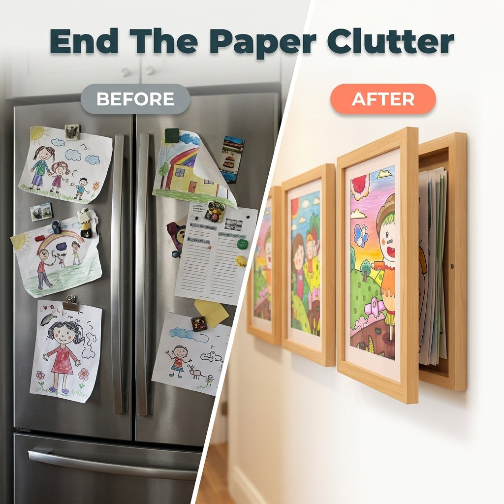 Kids Drawing Memory Frame | Turn their little masterpieces into a proud home gallery – stores up to 150 pages