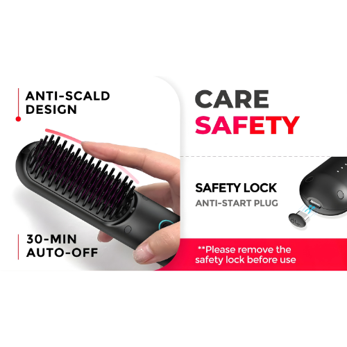 Heated Hair Smoothing Brush | Get sleek salon confidence anywhere – 3 heat settings for every hair day
