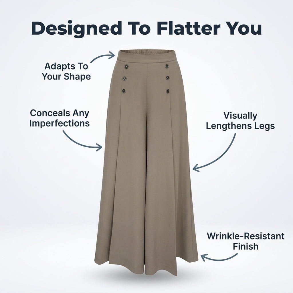 Elegant Wide Leg Pants | Feel polished the second you get dressed – flexible fit from XS to 3XL