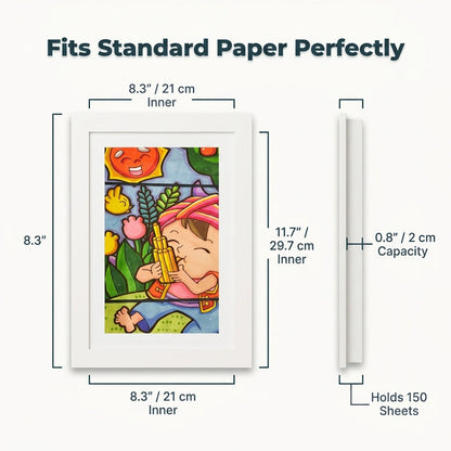 Kids Drawing Memory Frame | Turn their little masterpieces into a proud home gallery – stores up to 150 pages