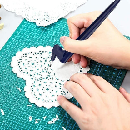 Cortador Rotatorio 360 para Manualidades | Corta formas limpias sin luchar con la cuchilla – funciona en papel, vinilo, plástico ligero y cartulina delgada