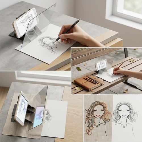 Reflector de Imagen para Dibujo | Convierte cualquier foto en arte con confianza tranquila – no necesita baterías ni aplicaciones