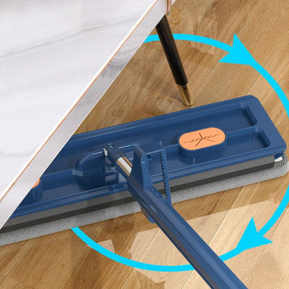Hands-Free Flat Mop | Clean your floors without touching dirty water – reusable microfiber pads included