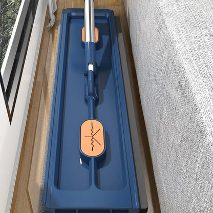 Hands-Free Flat Mop | Clean your floors without touching dirty water – reusable microfiber pads included